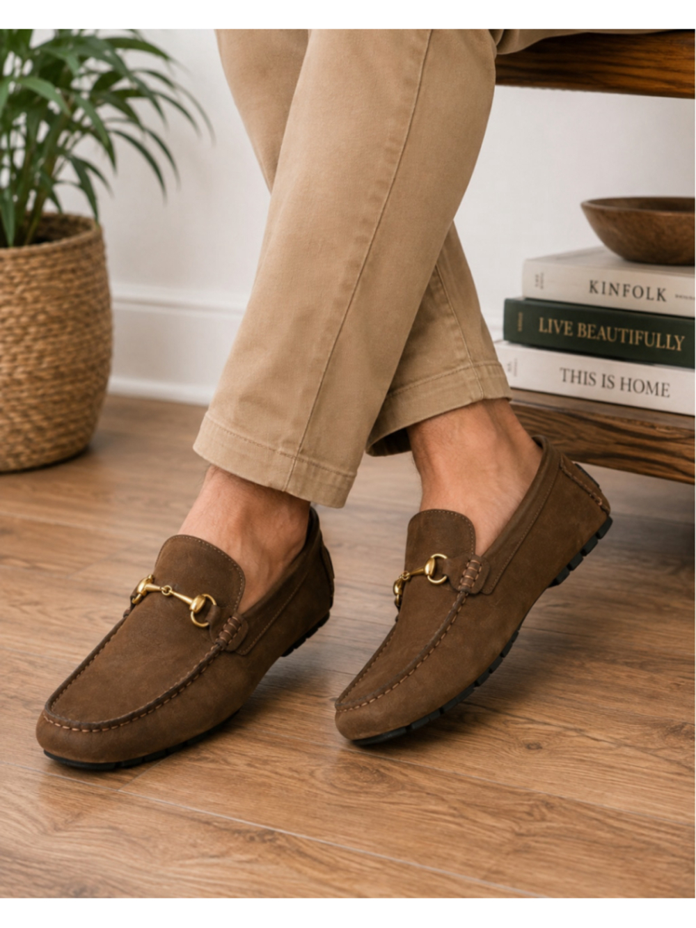 Mercanti Fiorentini Brown Nubuck Horsebit Driving Loafers Men’s 11.5 Made Brazil